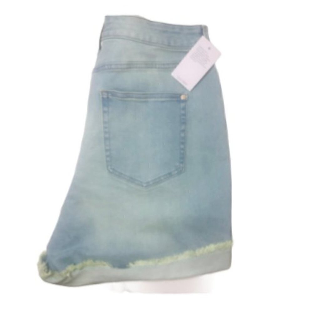 Jennifer Lopez Womens High Rise Light Wash Button Fly Jean Shorts Sz 12 New - Picture 4 of 9